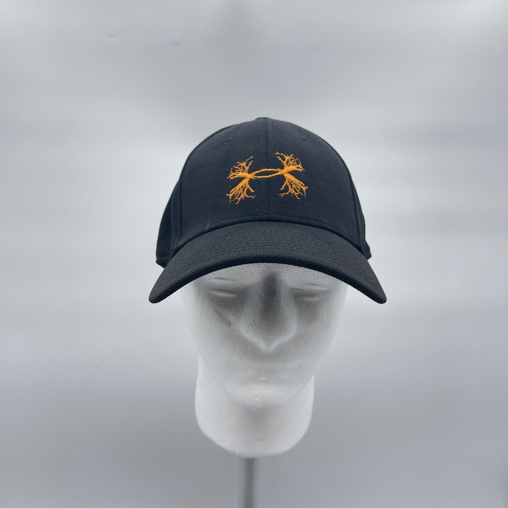 Under Armour 204458 Mens OSFA Black Cap UA Hunting Antler Logo Adjustable Hat